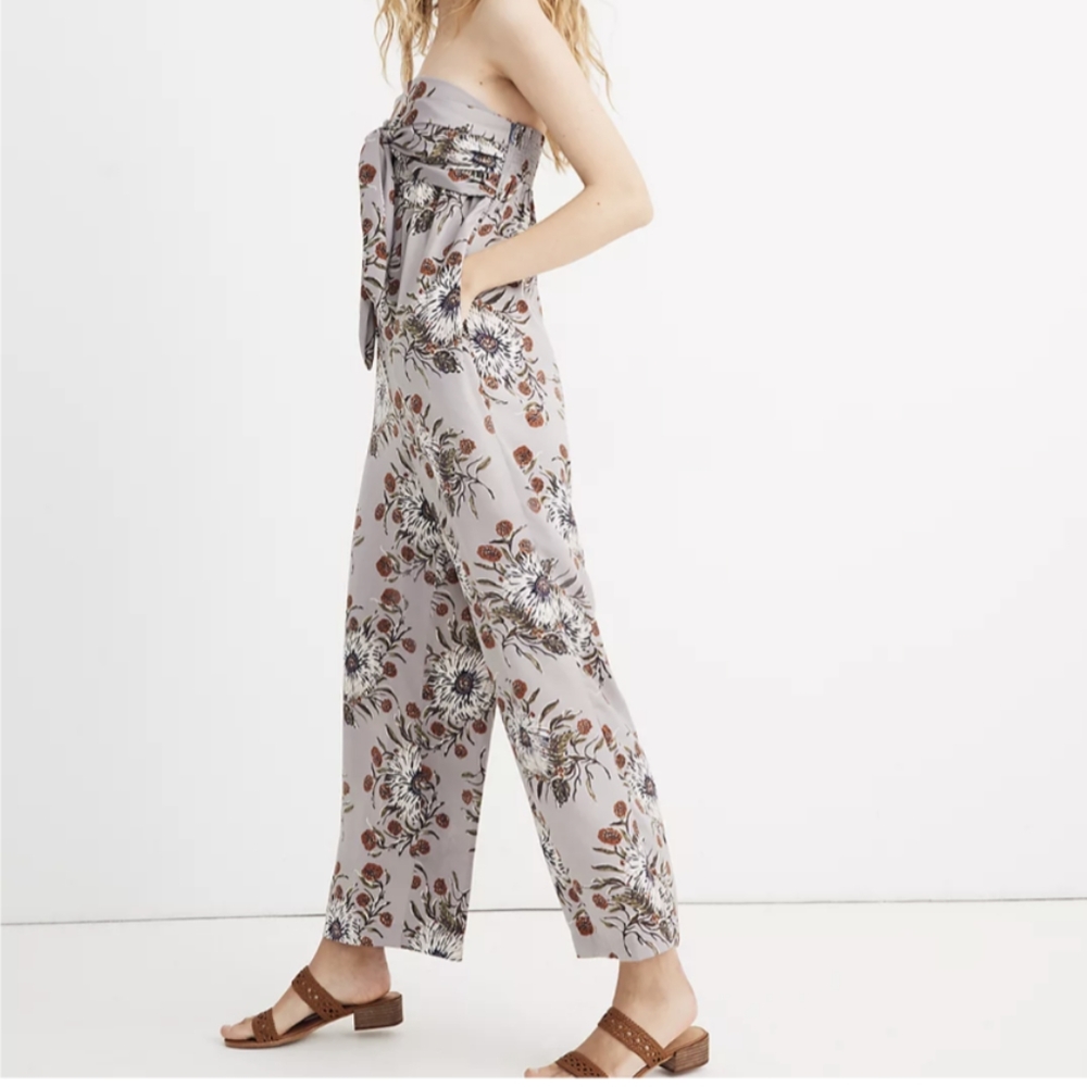 Madewell Strapless Floral Jumpsuit